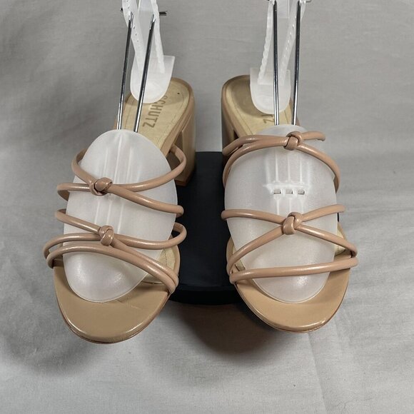 SCHUTZ True Beige Princey Strappy Block Heel Sandal Women's Shoe Size 9.5-NEW - Picture 2 of 8